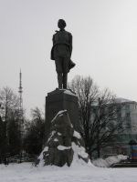 N.Novgorodissa Maksim Gorkin patsas, Neuvostoliiton aikana kaupungin nimi oli Gorki 